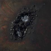 Black Fever, 2014 - vinile e materiali vari, 80 x 80 cm