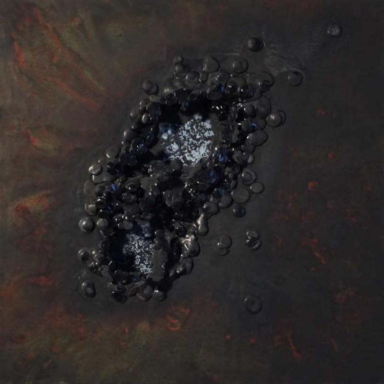 Black Fever, 2014 - vinile e materiali vari, 80 x 80 cm