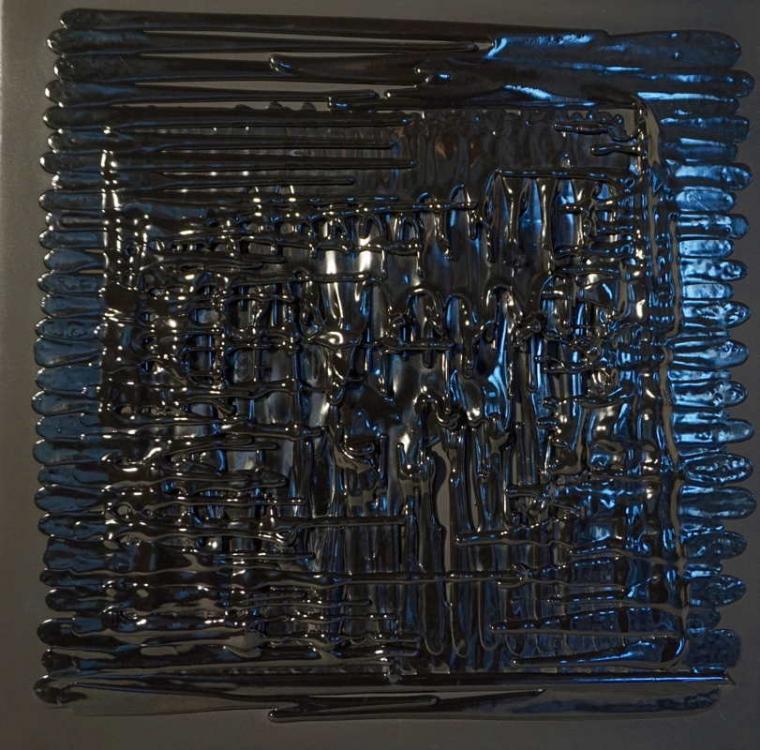 Fence, 2015 - vinyl on canvas, 50 x 50 cm
