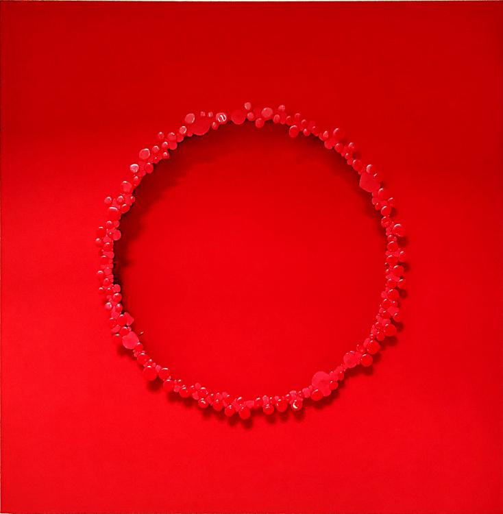 Le Grand Rouge, 2017 - vinile su tela, 120 x 120 cm